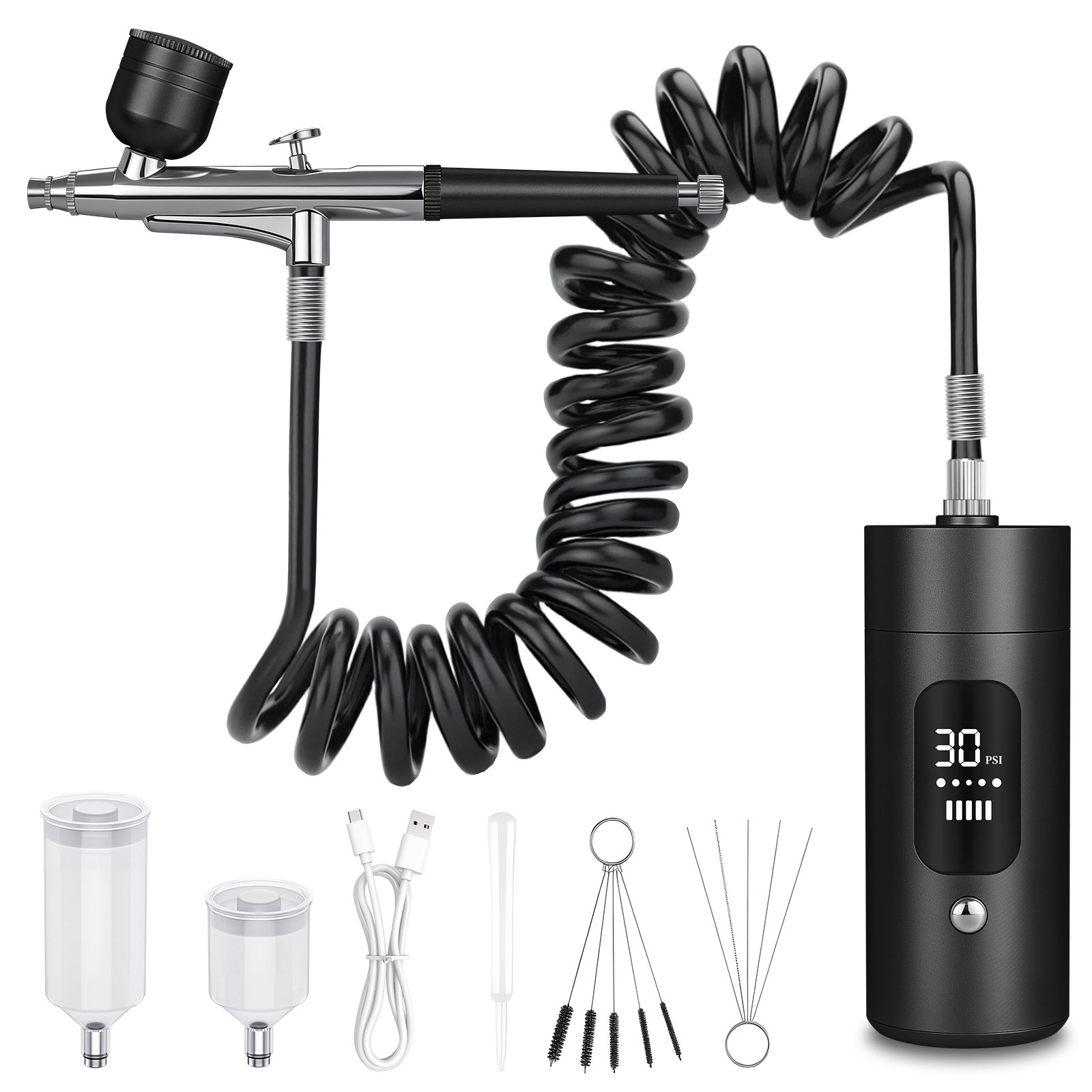 Airbrush Compressor Kit - Zestaw do manicure: pistolet do paznokci