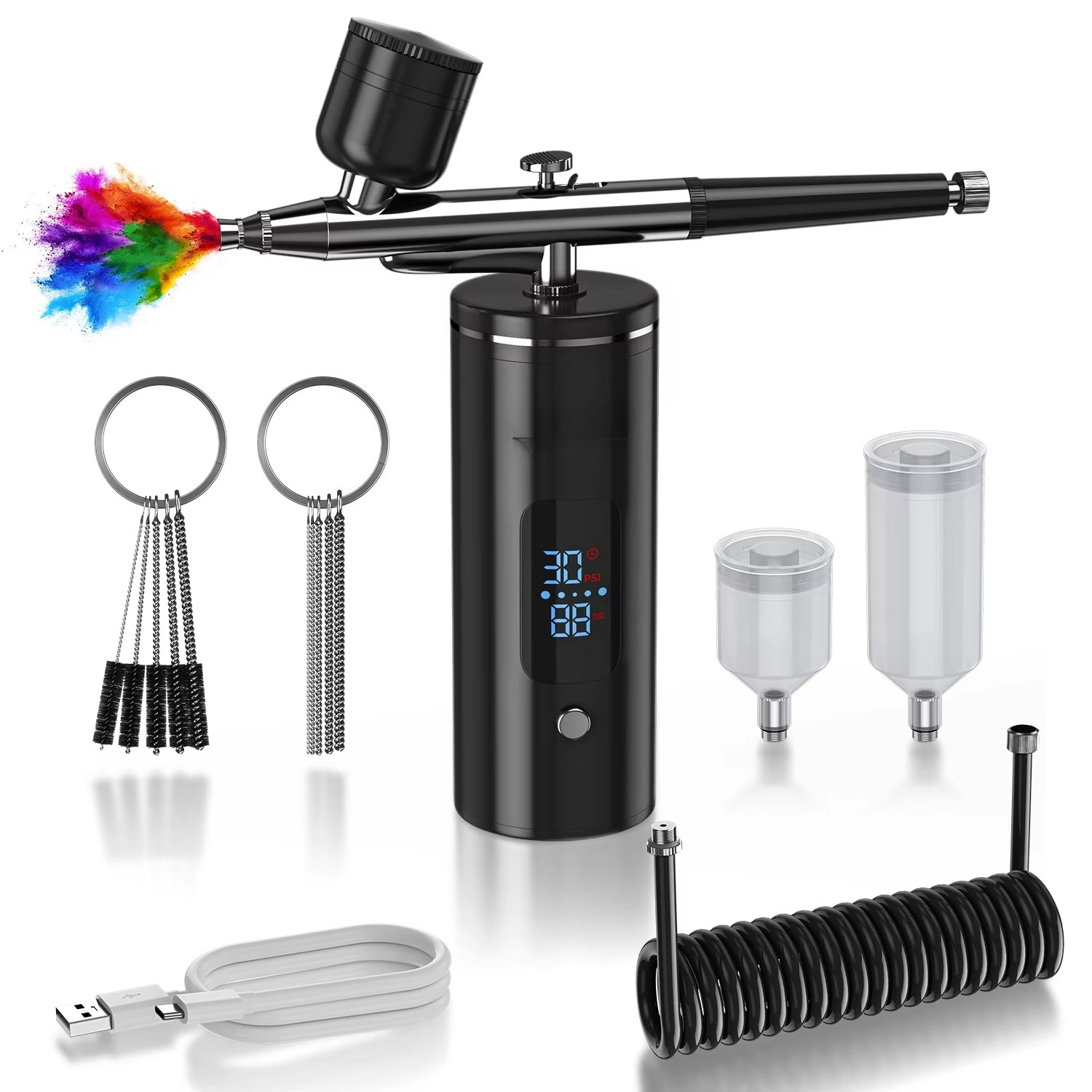 Airbrush Compressor Kit - Akumulatorowy zestaw do aerografii z kompresorem,