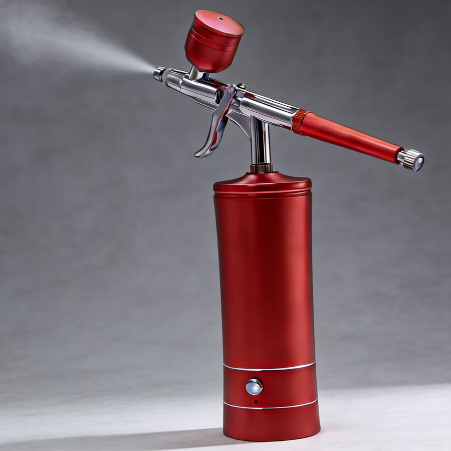 Airbrush Compressor Kit - Przenośny, bezprzewodowy aerograf z kompresorem, pojedynczy