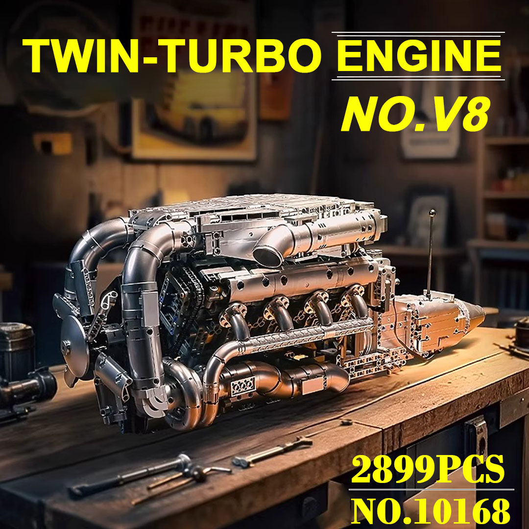 Model Kit V8 Engine - Mould King 10168 Zestaw Silnika V8