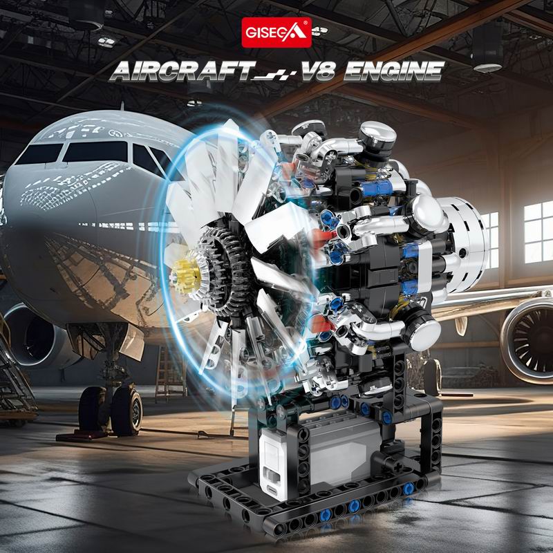 G8910 Silnik lotniczy V8, 558  – Model Kit V8 Engine recenzja i cena