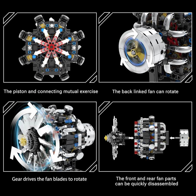 G8910 Silnik lotniczy V8, 558  – Model Kit V8 Engine recenzja i cena